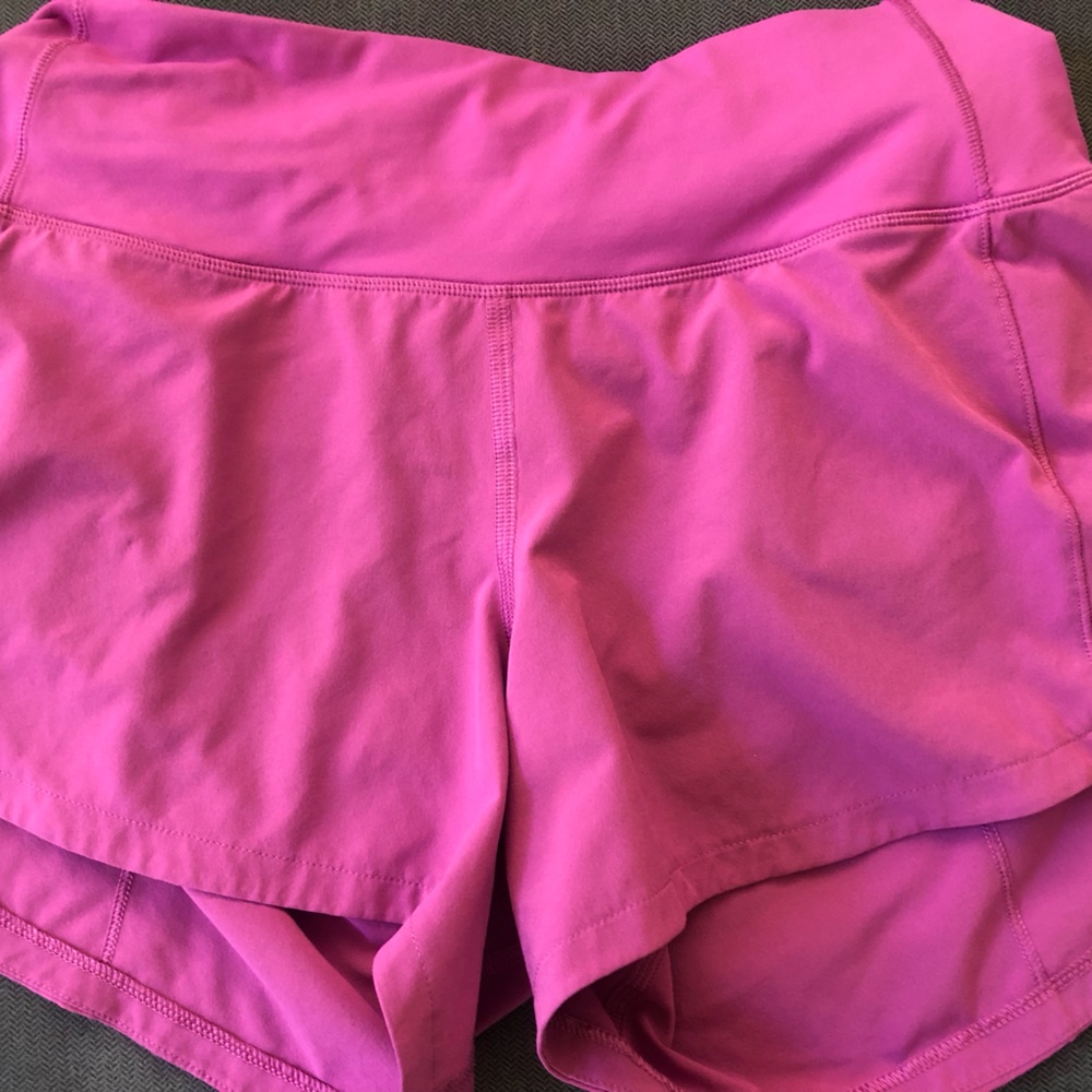 Lululemon Speed Up, size 2, magenta, 4” inseam
